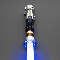 Obi Wan Saber LGT Proffie Dueling Heavy Metal Hilt Smooth Swing RGB Baselit Light-Up dengan LED Neopixel Lightsaber Toys