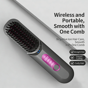 Nouvelle brosse lissante sans fil à ions négatifs, mini peigne lissant portable de voyage avec 3 températures et chauffage rapide - Product Image 3