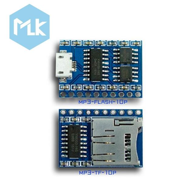 MLK MP3 FLASH USB Sound Card Module MP3 SPI Sound Player Board SD Card Voice Recording Module