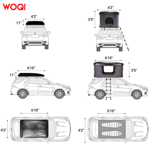 Woqi Rooftop <b>Tent</b> Hard <b>Tent</b> for SUV Travel Installation <b>Tent</b> <b>Large</b> Space Suitable for 2 People - Product Image 4