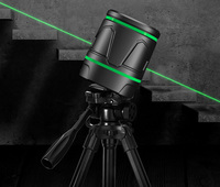 Deko GVDA Laser à faisceaux verts Rechargeable, niveau Laser à 2 lignes croisées à nivellement automatique avec batterie au Lithium intégrée
