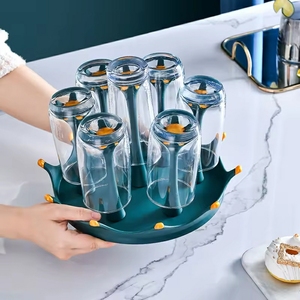 Manufacture Top Seller Ningbo Home <b>Storage</b> Kitchen Drying <b>Storage</b> Shelf <b>Rack</b> Glass Four Holder <b>Bottle</b> Cup Holder Water Cup <b>Rack</b> - Product Image 3