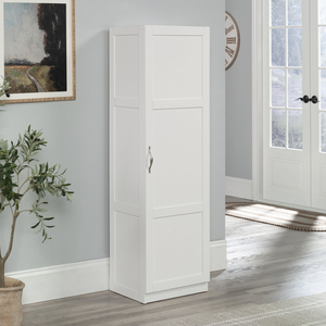 BSCI ISO9001 Certificates Tall Narrow Storage Cabinet Single Door with Adjustable Shelves, White - Product Image 3
