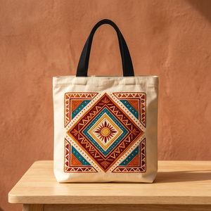 Multipurpose <b>Storage</b> <b>Bags</b> Cotton Canvas Tote <b>Bag</b> with Rattan Large Capacity Foldable Rectangle Shape Travel - Product Image 1