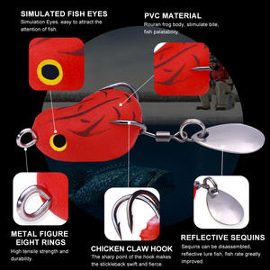 HENGJIA 2.5CM 2.9g leurre grenouille avec lame en métal leurre de pêche grenouille souple leurre en plastique - Product Image 4