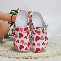 Dames Tuin Clogs met Hartjespatroon, Lichtgewicht EVA Zomersandalen, Waterdicht, Antislip, Huisslippers