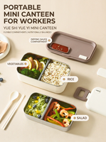 Boîte à bento en acier inoxydable 304, récipient à lunch hermétique anti-fuite, boîte alimentaire rectangulaire portable pour adultes et étudiants