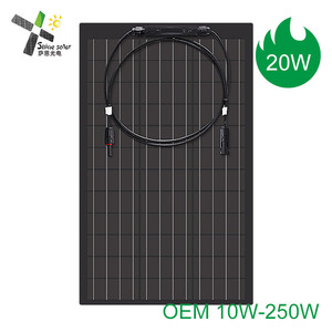 Panneau <span class=keywords><strong>Solaire</strong></span> Monocristallin Flexible IP67 10W 20W 5V 12V 18V Mini Panneau Photovoltaïque pour Ventilateur <span class=keywords><strong>Solaire</strong></span>, Éclairage de Vélo, <span class=keywords><strong>Chargeur</strong></span> de Clôture - Product Image 1