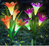 Lampu taman bunga buatan Led surya IP65, tahan air luar ruangan lanskap taman dekoratif satu merek atas 80CM panjang
