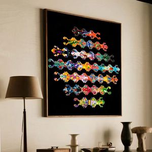 Cadeau incroyable pour adultes, puzzles en bois colorés et artistiques, amusants et magnifiques, en forme de grenouille, pour la décoration murale - Product Image 2