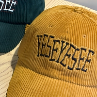 Casquette de baseball en velours côtelé avec lettre brodée, style Dad Hat, visière incurvée réglable, streetwear décontracté pour femmes et hommes