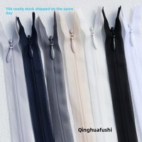 Stock en gros n° 2 fermetures éclair invisibles en plastique écologiques de qualité supérieure, fermées, de 25 à 60 cm, pour robes