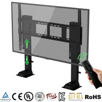 Mécanisme de levage de téléviseur motorisé lisse 28 mm/s, double colonne, hauteur 985-2485 mm, support TV robuste 1000N pour téléviseurs intelligents de 65 à 100 pouces