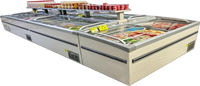 Congélateur coffre de présentation pour supermarché, refroidissement direct, pour fruits de mer surgelés, glaces, pizzas, -18~ -22°C, contrôle numérique, certifié CE