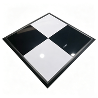 Décoration de mariage intérieure/extérieure, piste de danse à carreaux noir et blanc avec matériaux en contreplaqué d'aluminium et de bois, revêtement de sol composite