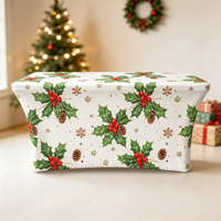 Housse de table ajustée en spandex pour Noël, taille personnalisée, nappe décorative pour fête de fin d'année, banquet et décoration de Noël à la maison.