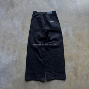 Custom Denim Factory <b>Button</b> Fly Raw Selvedge Denim Pants Straight Leg Japanese Style Salvage Selvedge Baggy <b>Jeans</b> Men - Product Image 2
