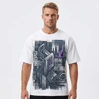 T-shirt surdimensionné pour homme 300 g/m² en coton, personnalisable avec logo, impression numérique, écologique, haute qualité, manches courtes