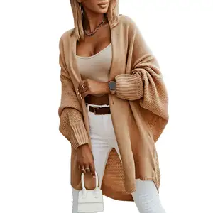 Abbigliamento donna alla moda Cardigan in maglia grossa invernale con maniche aperte sul davanti Dolman