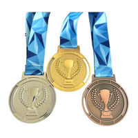 Personalización de artesanía metálica de aleación de zinc para cordón de recuerdo, trofeo de fútbol y medalla personalizados para competición deportiva