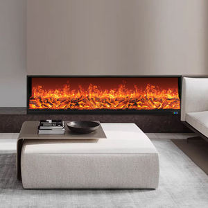 <span class=keywords><strong>Cheminée</strong></span> électrique élégante ultra-mince avec effet de flamme LED, chaleur réglable, télécommande, minuterie et panneau de commande tactile - Product Image 3
