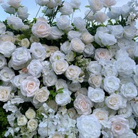 Hochwertige Künstliche Blumenwand 3D Weiße Seidenblumenwand für Hochzeits- und Partydekoration Künstliche Rosenwand Hintergrund