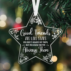 Ornement en cristal de verre en forme d'étoile de 7 cm, fait à la main, décoration suspendue pour l'arbre de Noël - Product Image 2