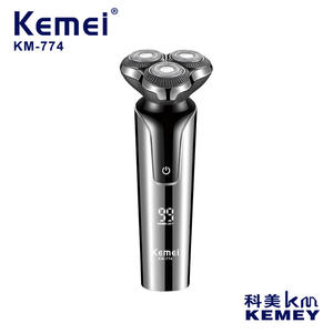 เครื่องโกนหนวดไฟฟ้าเคเมอิ KM-774 IPX4 กันน้ำ ใบมีดหมุนสามใบ ชาร์จไฟได้ ตัวเครื่องโลหะ - Product Image 4