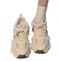 Baskets décontractées rétro à semelle épaisse, respirantes, à lacets, rehaussantes et légères pour femme, printemps/automne, style Dad Shoes, best-seller