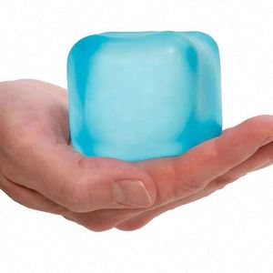 Ice Cube Shaped Maltose Rubber Sensory Toy Rose Design Squeeze Ball for Girls <b>Hands</b>-On Stress Relief Anxiety Fidget Toys - Product Image 1