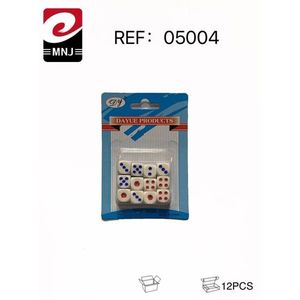 Dayue Products Dice Set 12Pcs White With Blue And Red Dots For Games - Product Image 3