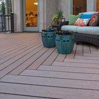 Dalles de terrasse emboîtables en composite bois-bambou WPC carrées, modernes, écologiques, imperméables, résistantes aux intempéries, marron, pour patio extérieur
