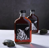 Bouteille de sauce BBQ à bas prix de fabrication chinoise, 200 ml, bouteille en verre plate avec couvercle en plastique inviolable pour sauce piquante