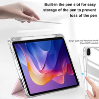 Étui Bonor Pad X9a/X9 Pro 2025 avec support pour stylet, support pliable en Y, coque arrière rigide transparente en PU 28x20