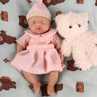 Poupée Reborn en Silicone 100% Naturel de 7 Pouces, Mini Poupée Fille Endormie Réaliste pour Enfants, Jouet Anti-Stress