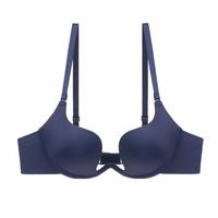 Soutien-gorge de mariage sexy en nylon, coupe américaine, brillant, profond en U, push-up, décolleté bas, révélant un dos magnifique