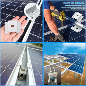 Wholesales Aluminium 35mm 40mm Solar PV Modules Mid <b>Clamp</b> Solar Panel Fixing Middle <b>Clip</b> for Solar Accessories Installation - Product Image 6