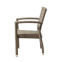 Chaise de salle à manger d'extérieur empilable en rotin et osier, avec structure en aluminium, style moderne, écologique et portable, pour écoles, parcs et villas (vente en gros)