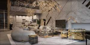 Grande divano in pelle Set moderno soggiorno mobili <span class=keywords><strong>artigianato</strong></span> italiano con accenti di tessuto - Product Image 2