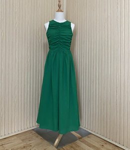 Vestido Midi de Satén Rosa sin Tirantes con Logotipo Personalizado, Corte en A, Ajuste Holgado, Cintura Imperio, Vestido Casual de Verano, Tela de Lino - Product Image 4