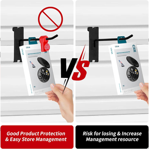 Bloqueo de parada rojo de seguridad con imán de plástico, cerraduras de gancho de exhibición de tablero antirrobo para tienda minorista y centro comercial - Product Image 6