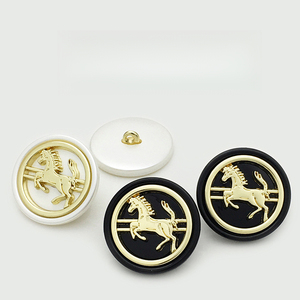 Bouton décoratif rond vintage en métal et résine, motif cheval de <span class=keywords><strong>guerre</strong></span>, tendance - Product Image 3