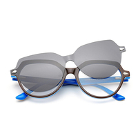 Lunettes de soleil polarisées ovales personnalisées Jimbo Optical JB506H3614 pour femmes, monture en acétate à bord complet, magnétiques, légères, anti-UV