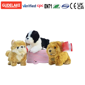 Peluche super douce et amusante, chien berger jaune mignon, jouet <span class=keywords><strong>chiot</strong></span> couché 30 cm, rembourrage en coton PP, technique de lavage, anti-stress - Product Image 1