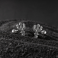 Boucles d'oreilles clous Trident Gothique Punk en Acier Chirurgical 316L, à vis, étanches et inaltérables, Bijoux de piercing corporel