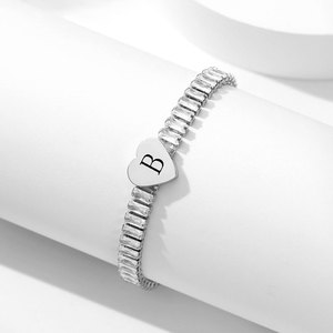 Bracelet en forme de cœur avec lettre, 11 mm, serti de zircons, bijoux de mode pour femmes, cadeau - Product Image 3