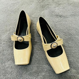 Colori tinta unita da donna <span class=keywords><strong>sandali</strong></span> aperti a punta quadrata da donna <span class=keywords><strong>con</strong></span> cinturino causale a metà arco pump da ufficio scarpe di seta piatte da donna - Product Image 4