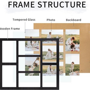 Photo <b>Frame</b> Multiple Holes 5 6 7 8 Inch Wall Mount Rectangular Horizontal Handmade Family Picture Display - Product Image 3