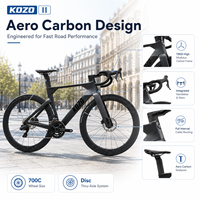 Vélo de route en carbone KOZO 2e génération, cadre en carbone T800, Empire Pro, 24 vitesses, roues 700C 38 mm, pneus Goodyear 700x28C, frein à disque