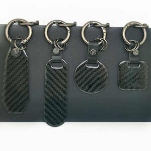 Wholesale Bulk Car Brand Black Keyring Key Chain Metal Carbon Fiber Leather <b>Keychain</b> With <b>Custom</b> Logo - Product Image 5